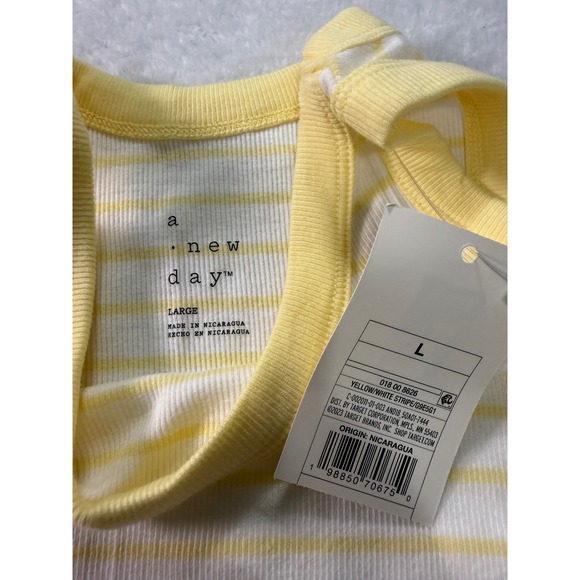 A New Day Womens Tank Top 2 Pack White Graphic Olive and Striped Size‎ L - Picture 9 of 12